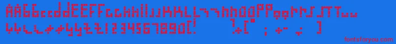 Blokus Font – Red Fonts on Blue Background