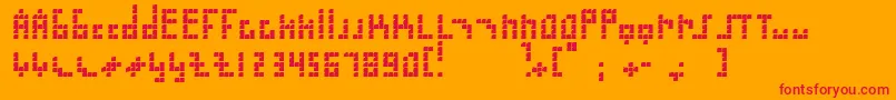 Police Blokus – polices rouges sur fond orange