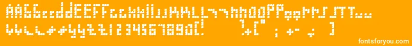 Blokus-Schriftart – Weiße Schriften auf orangefarbenem Hintergrund
