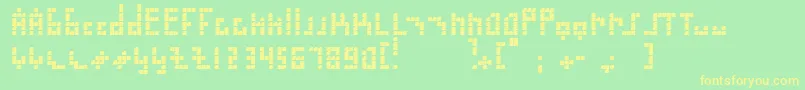 Blokus Font – Yellow Fonts on Green Background