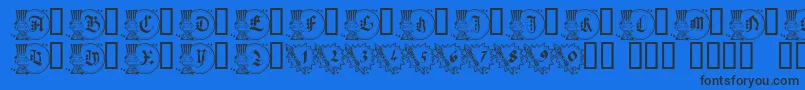 AmericanGothique Font – Black Fonts on Blue Background