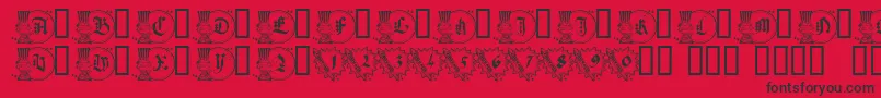 AmericanGothique-Schriftart – Schwarze Schriften auf rotem Hintergrund