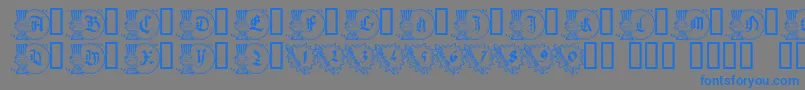 AmericanGothique-Schriftart – Blaue Schriften auf grauem Hintergrund