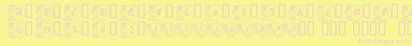 フォントAmericanGothique – ピンクのフォント、黄色の背景