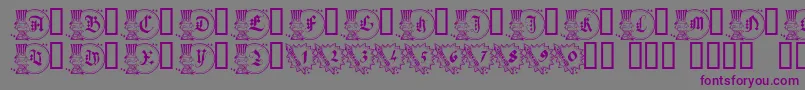 フォントAmericanGothique – 紫色のフォント、灰色の背景