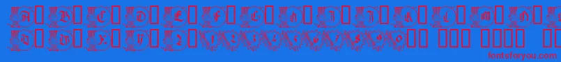 AmericanGothique Font – Red Fonts on Blue Background