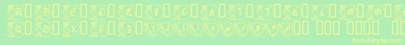 AmericanGothique-Schriftart – Gelbe Schriften auf grünem Hintergrund