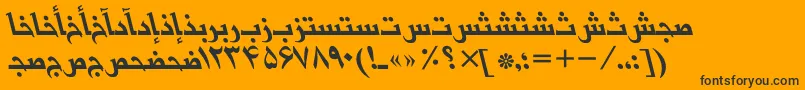 Шрифт BasrapersianttItalic – чёрные шрифты на оранжевом фоне