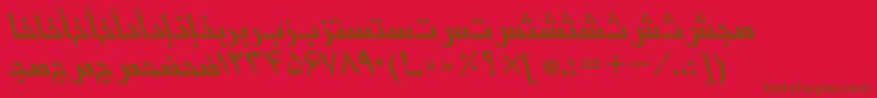 BasrapersianttItalic-fontti – ruskeat fontit punaisella taustalla