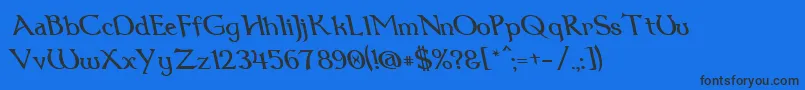 Dum1reit Font – Black Fonts on Blue Background