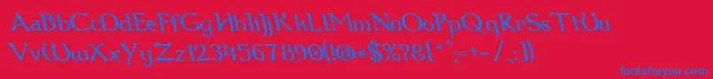 Dum1reit Font – Blue Fonts on Red Background