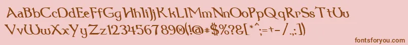 Dum1reit Font – Brown Fonts on Pink Background