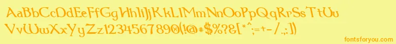 Dum1reit Font – Orange Fonts on Yellow Background