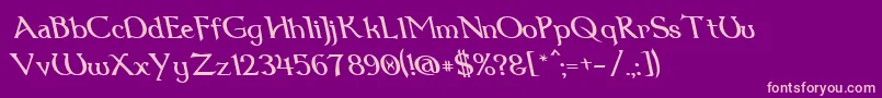 Dum1reit Font – Pink Fonts on Purple Background