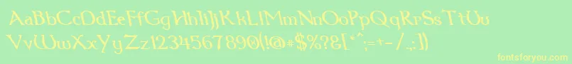 Dum1reit Font – Yellow Fonts on Green Background