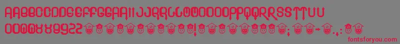 Blee-Schriftart – Rote Schriften auf grauem Hintergrund