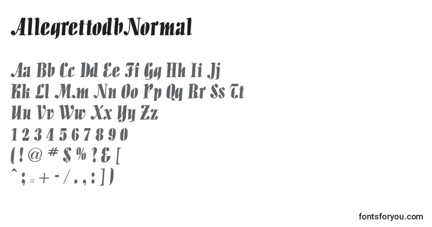 Шрифт AllegrettodbNormal – алфавит, цифры, специальные символы