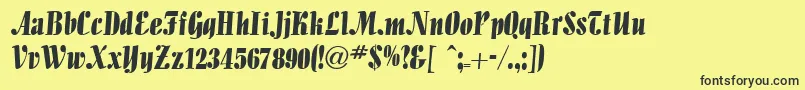 AllegrettodbNormal Font – Black Fonts on Yellow Background