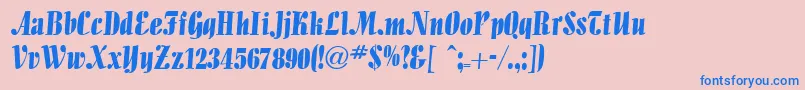 AllegrettodbNormal-Schriftart – Blaue Schriften auf rosa Hintergrund