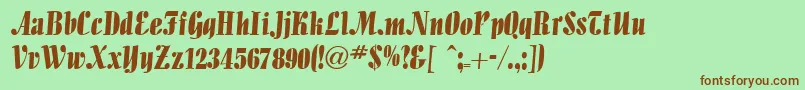 AllegrettodbNormal-Schriftart – Braune Schriften auf grünem Hintergrund