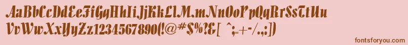 Шрифт AllegrettodbNormal – коричневые шрифты на розовом фоне