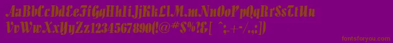 AllegrettodbNormal-Schriftart – Braune Schriften auf violettem Hintergrund