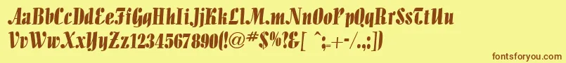 AllegrettodbNormal Font – Brown Fonts on Yellow Background