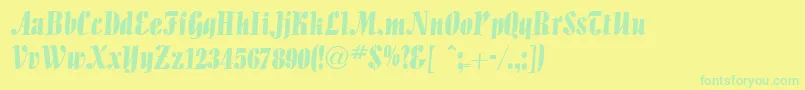 AllegrettodbNormal Font – Green Fonts on Yellow Background