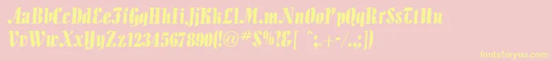Fonte AllegrettodbNormal – fontes amarelas em um fundo rosa