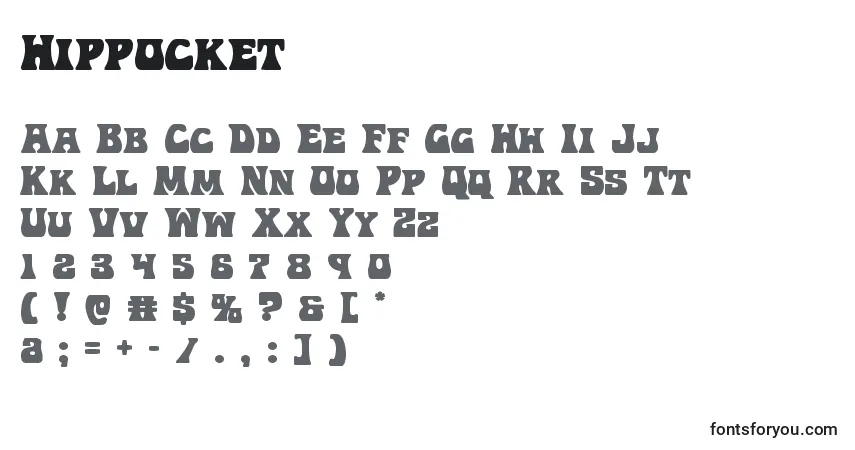 Czcionka Hippocket – alfabet, cyfry, specjalne znaki