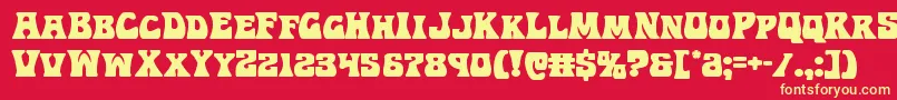 Hippocket Font – Yellow Fonts on Red Background