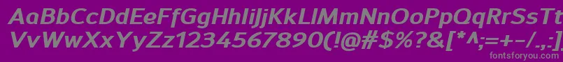 SavileExtrabolditalic-Schriftart – Graue Schriften auf violettem Hintergrund