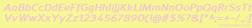 SavileExtrabolditalic Font – Pink Fonts on Yellow Background