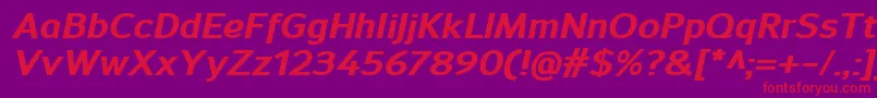 SavileExtrabolditalic Font – Red Fonts on Purple Background