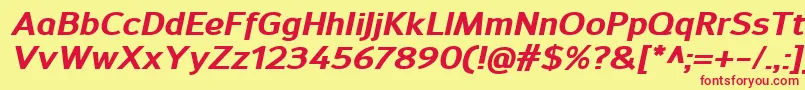 SavileExtrabolditalic Font – Red Fonts on Yellow Background