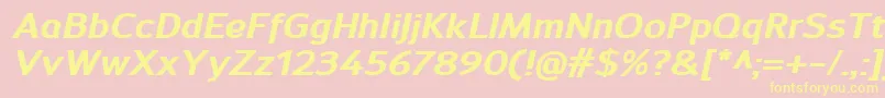 SavileExtrabolditalic Font – Yellow Fonts on Pink Background