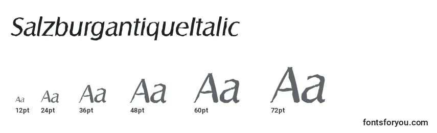 Размеры шрифта SalzburgantiqueItalic