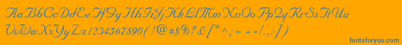 Wedding-Schriftart – Blaue Schriften auf orangefarbenem Hintergrund