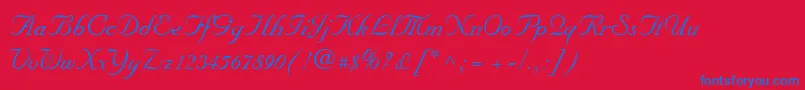 Wedding-Schriftart – Blaue Schriften auf rotem Hintergrund