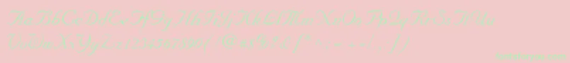 Wedding Font – Green Fonts on Pink Background