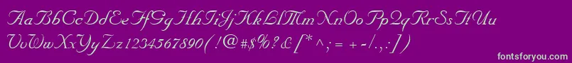 Wedding Font – Green Fonts on Purple Background