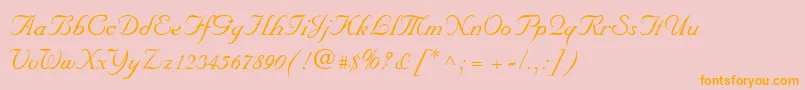 Wedding-Schriftart – Orangefarbene Schriften auf rosa Hintergrund