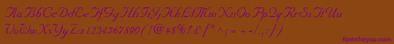 Wedding Font – Purple Fonts on Brown Background