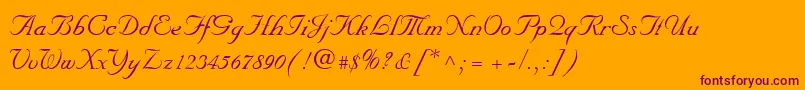 Wedding-Schriftart – Violette Schriften auf orangefarbenem Hintergrund