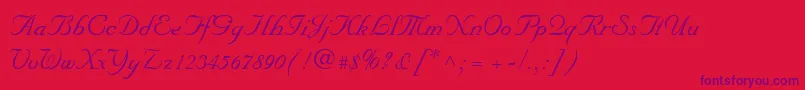 Wedding Font – Purple Fonts on Red Background