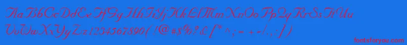 Wedding Font – Red Fonts on Blue Background