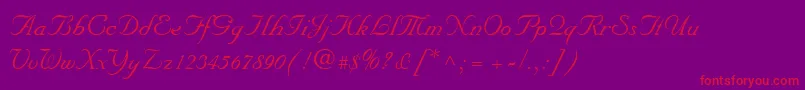 Wedding-Schriftart – Rote Schriften auf violettem Hintergrund