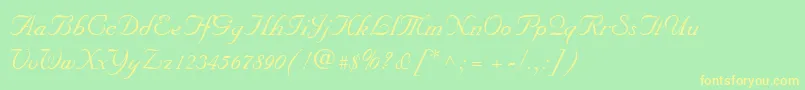 Wedding Font – Yellow Fonts on Green Background