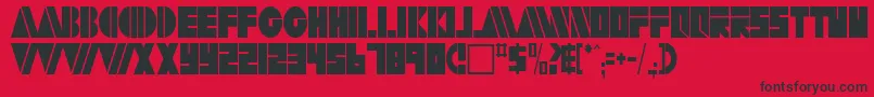 Weitere Informationen zur ArtyRegularTtstd-Schriftart ArtyRegularTtstd-Schriftart – Schwarze Schriften auf rotem Hintergrund