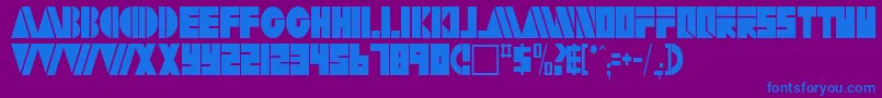 Czcionka ArtyRegularTtstd – niebieskie czcionki na fioletowym tle